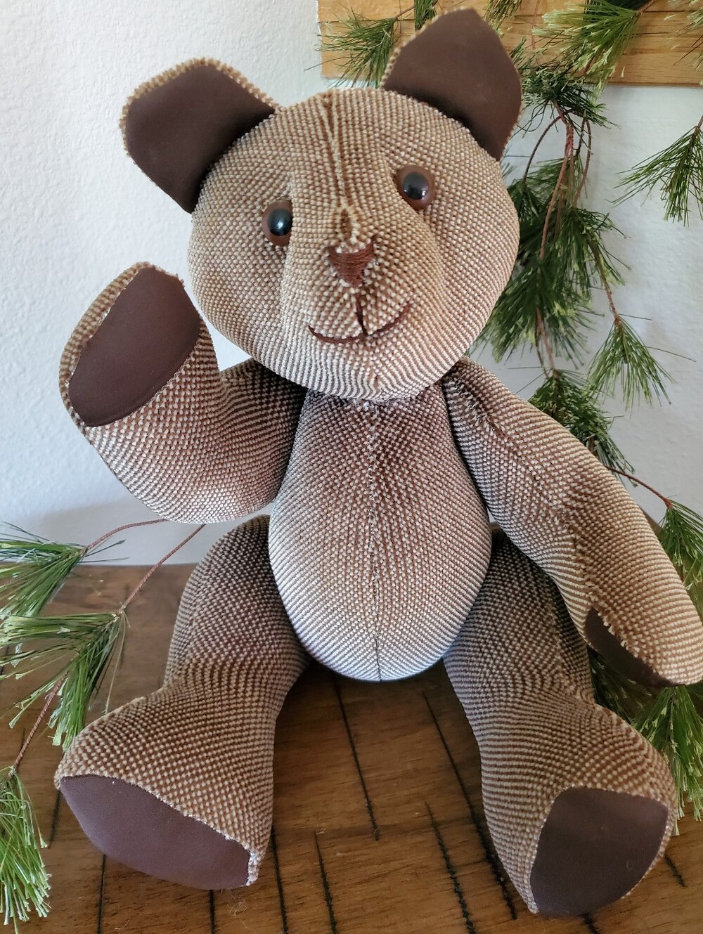 Vintage Fully Jointed Teddy Bear Memory Plush Handmade Toy Collectible